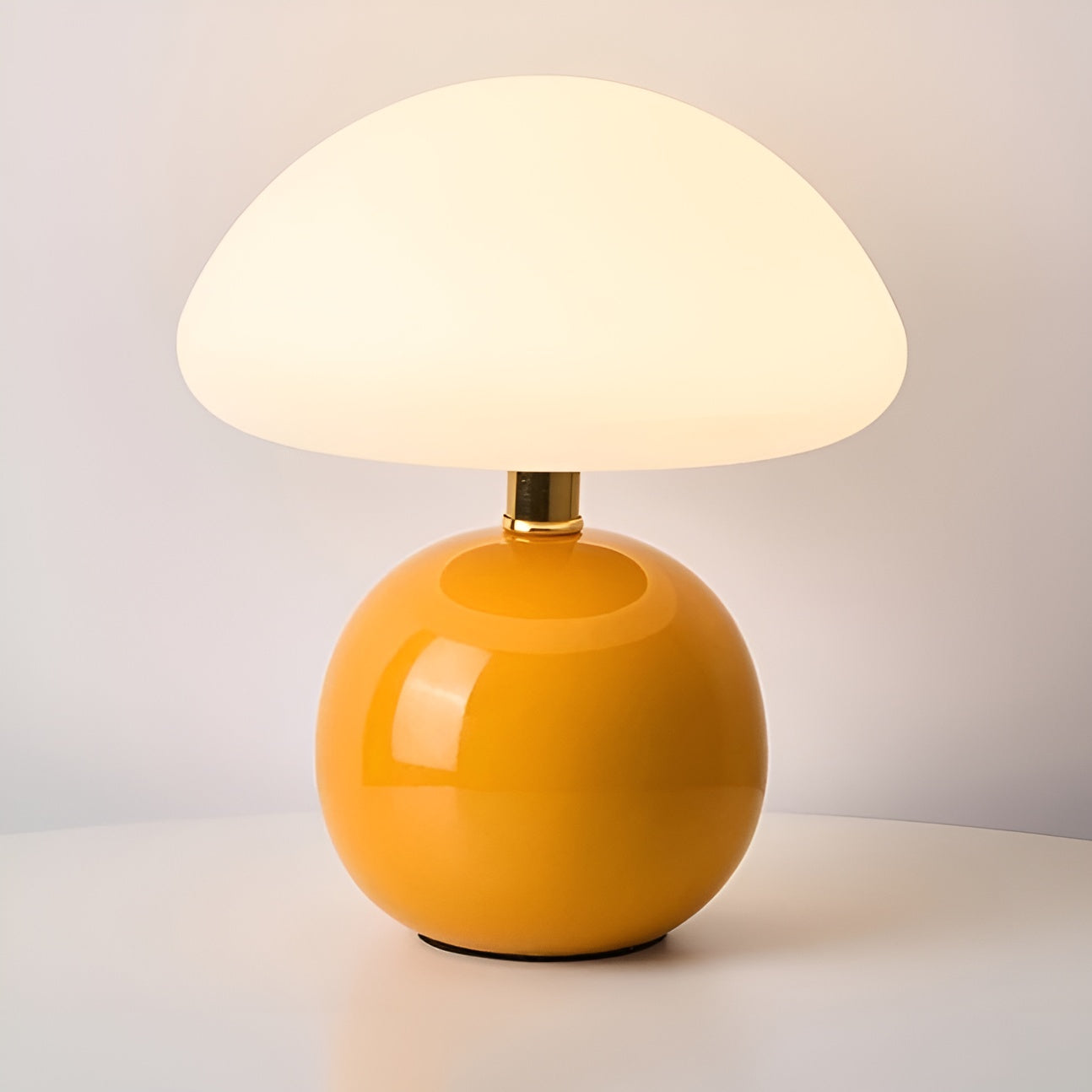 Lampe De Table En Céramique Champignon Moderne Avec Lumière Ambiante Et Trois Modes De Couleur