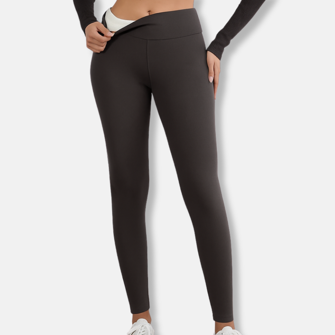 Leggings Femme Taille Haute Doublure Peluche Longueur Totale Coupe Ajustée Au Corps Nordisk Flair
