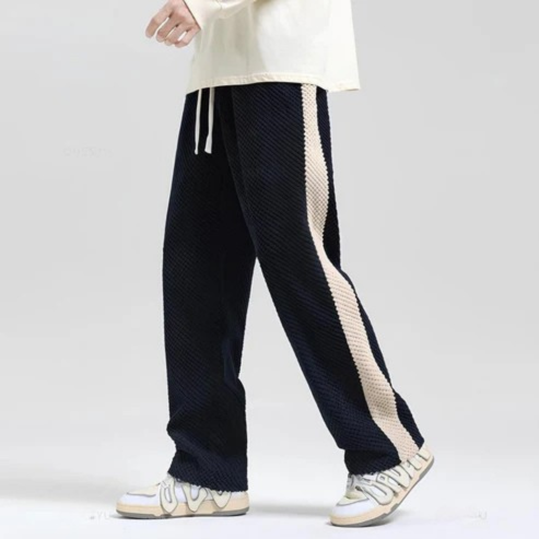 Pantalon Décontracté À Rayures Pour Homme Cameron Amawinc Confort Moderne Usage Quotidien Coupe Décontractée