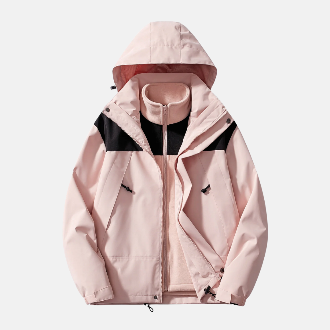 Veste Homme Trois En Un Imperméable Avec Doublure Polaire Détachable Et Capuche Coupe Vent Pour Tous Temps