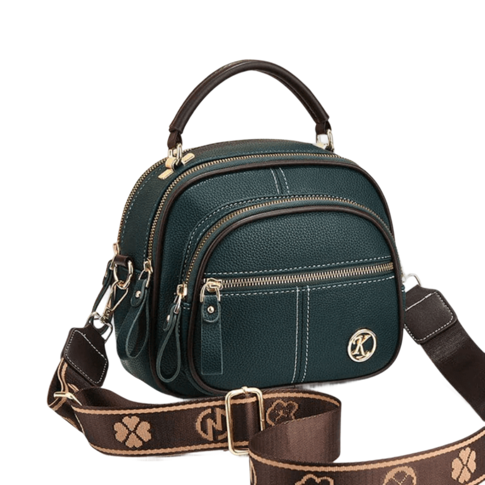 Amawinc Jan Mini Sac À Main En Faux Cuir Compact Avec Deux Compartiments Zippés Et Bandoulière Détachable