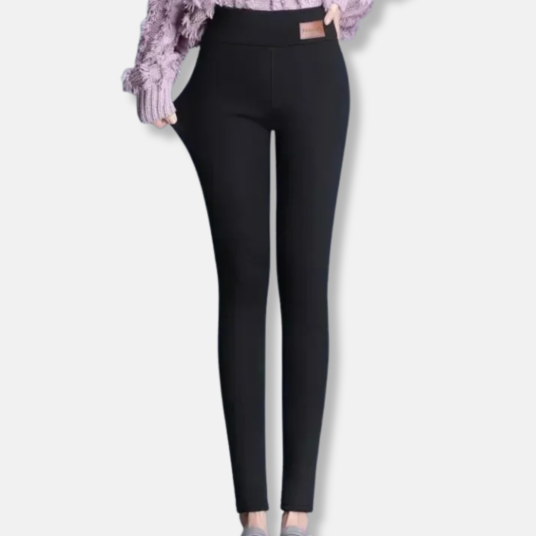 Leggings Femme Taille Haute Coupe Slim Doublé Polaire Confort Extensible Nordisk Flair