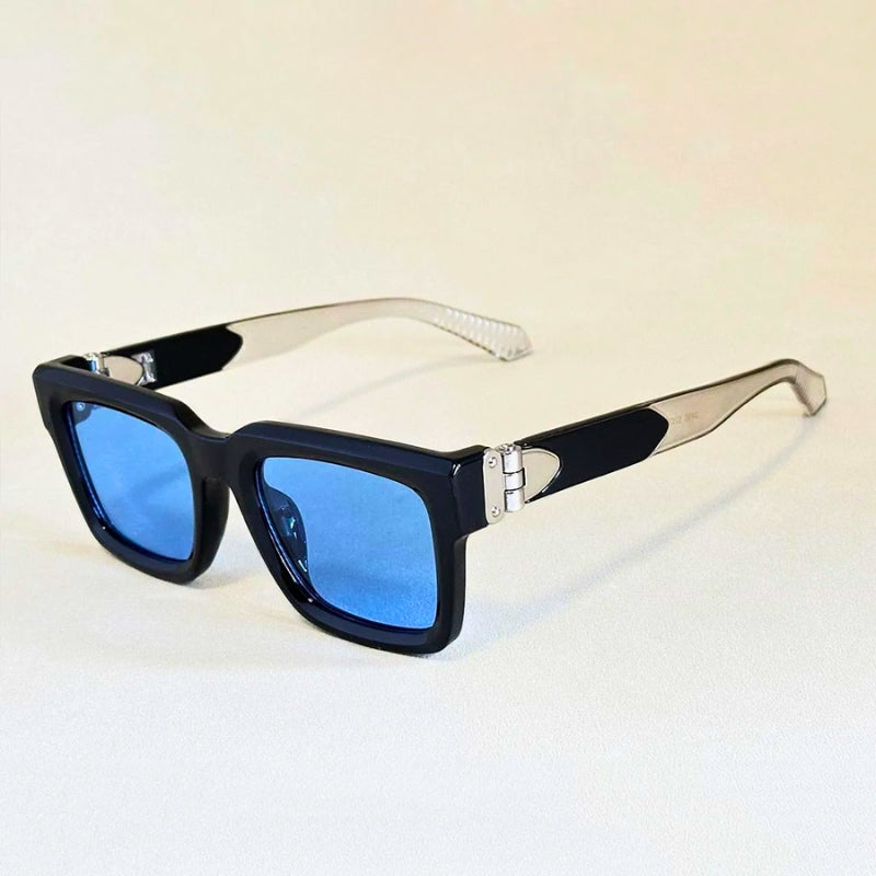Lunettes De Soleil Lucent Et Rye Cadre Carré Mixte Acétate Et Métal Charnières Design Géométrique UV400 Protection