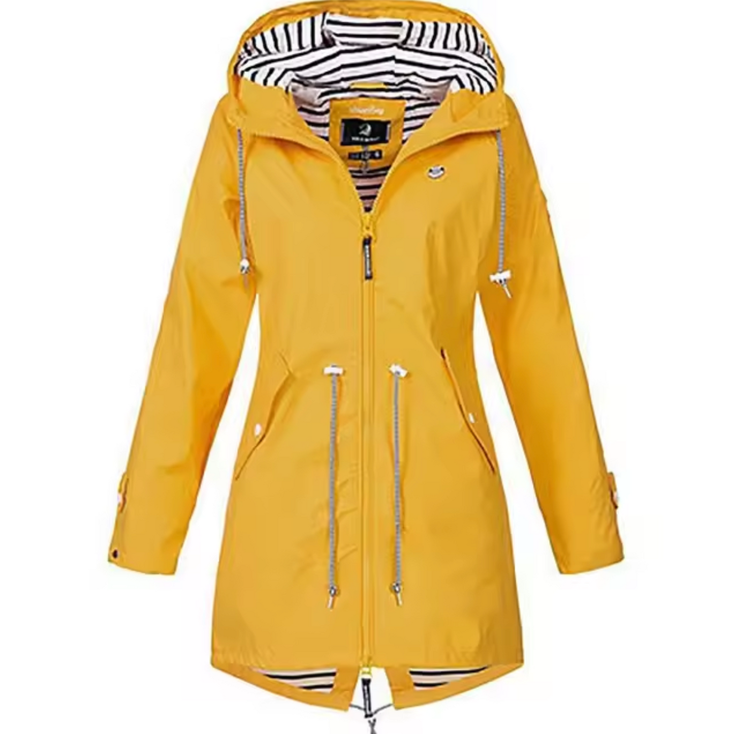 Veste Imperméable Pour Femme Étanche Longue Avec Capuche Doublée Et Taille Réglable