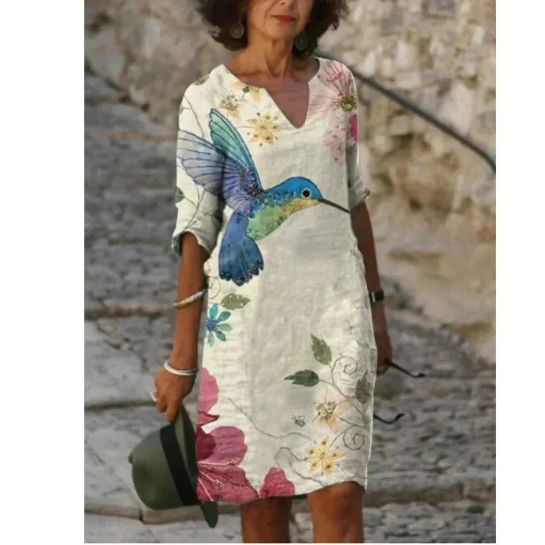 Robe Midi Fleurie Pour Femme À Encolure V Hailey Confort Élégance Artisanal Pour Révéler Votre Style Estival