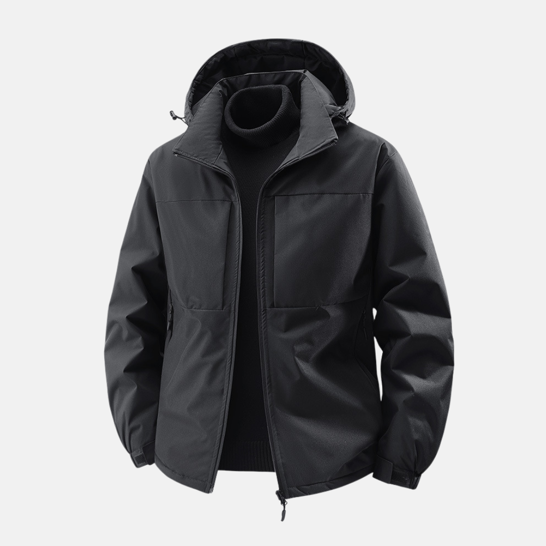 Veste à Capuche Homme Imperméable Au Vent Coupe Décontractée Zip Devant Avec Poches Nordisk Flair