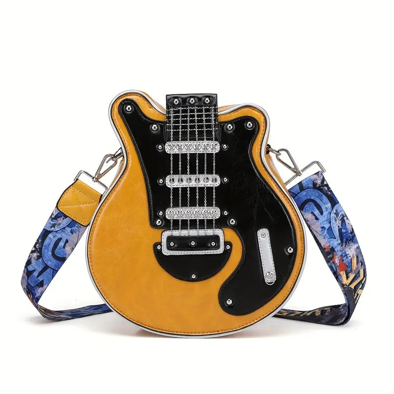 Sac D Epaule Amawinc Guitare Silhouette Avec Bandouliere Rock Et Interieur Spacieux