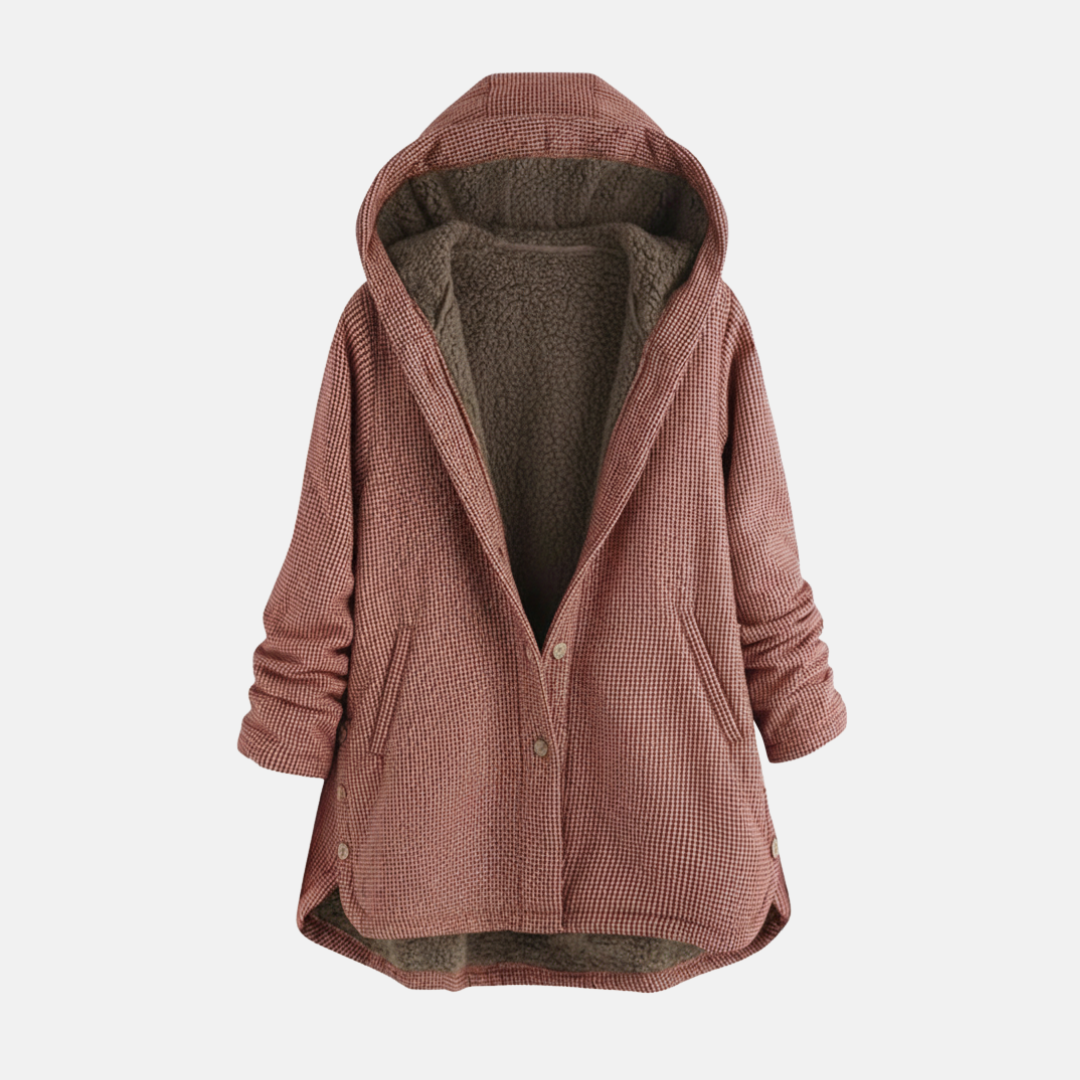Veste Femme Oversize Doublée Polaire À Capuche Bouton Devant Longueur Tunique Confortable