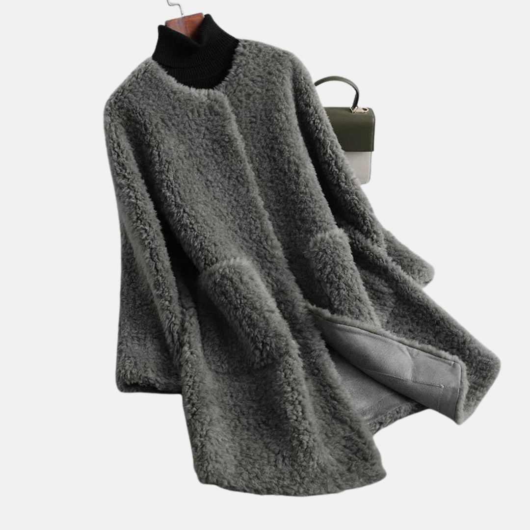 Manteau Femme En Fausse Fourrure À Mi Cuisses Ouvert Devant Pour Élégance Intemporelle