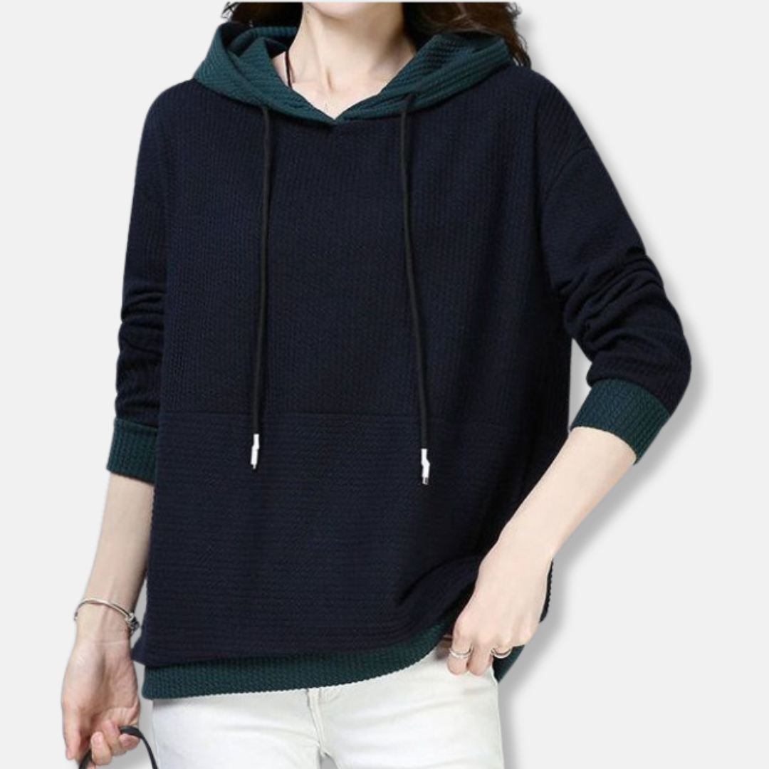 Sweat À Capuche Pour Femme En Maille Coupe Ample Longueur Tunique Capuche Ajustable