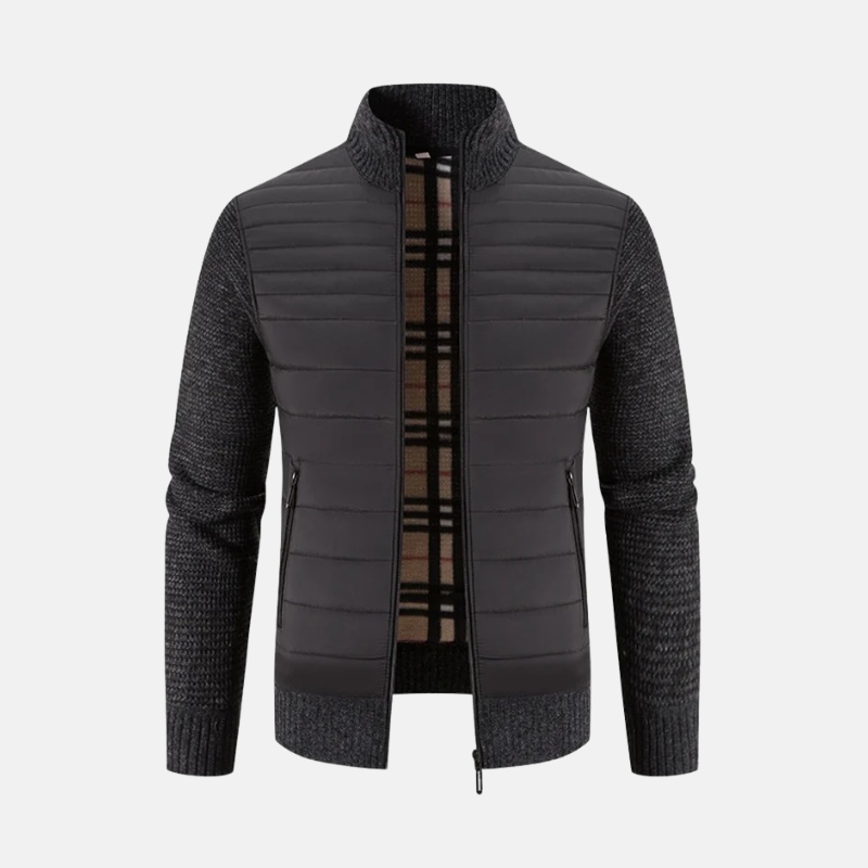 Veste Hybride Homme Rembourrée Avec Manches Tricot Pour Temps Froid Slim Fit Longueur Des Hanches