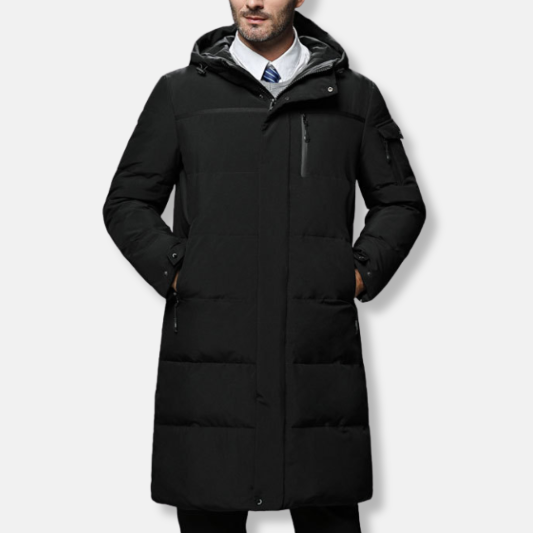 Veste Doudoune Nordisk Flair Pour Homme Imperméable Longue Capuche Avec Multiples Poches Zip Manteau D Hiver