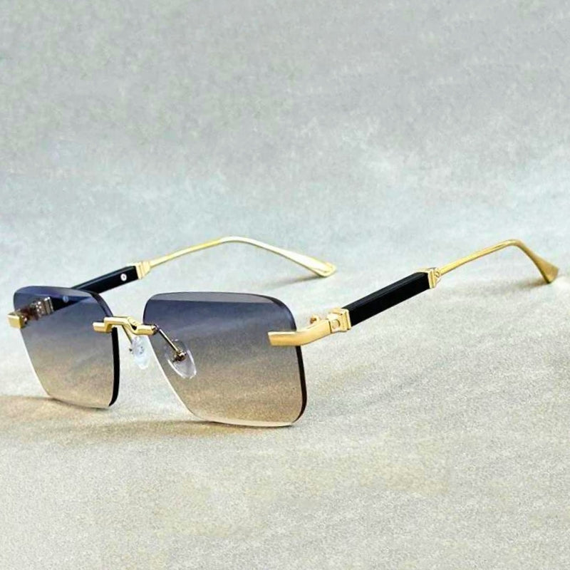 Lynox Lunettes de Soleil Sans Monture Vintage Anti Reflet UV400 Protection Totale