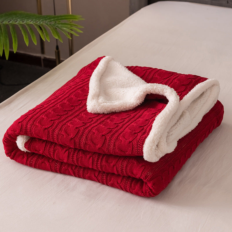 Couverture Plaid En Tricot Câble Avec Doux Sherpa Pour Les Soirées Froides Et Luxueuse Douceur