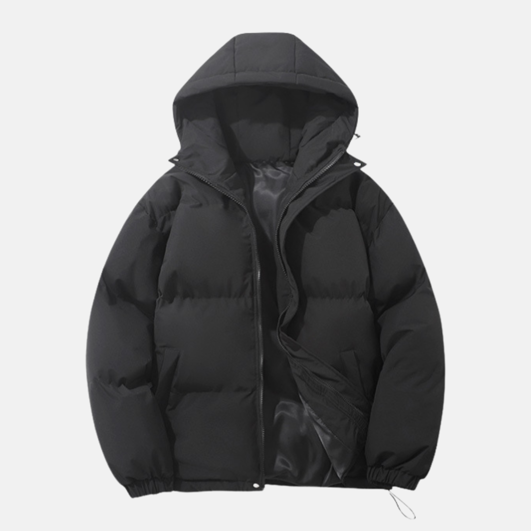 Manteau Homme Capuche Puffer Rembourré Isolé Synthétique Avec Ourlet Élastiqué Pour Hiver Froid Amawinc