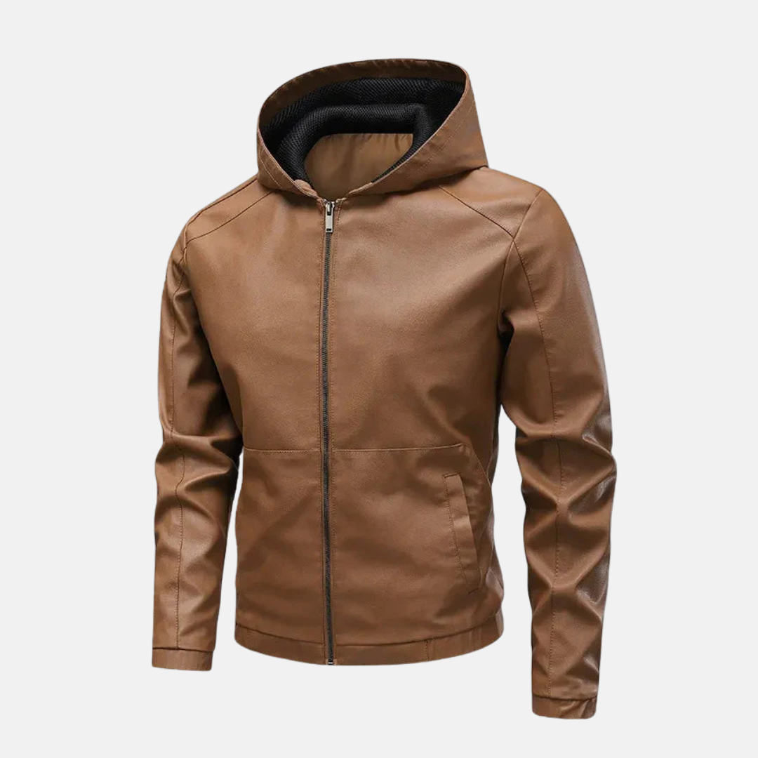 Amawinc Nordisk Flair Veste à Capuche Homme Slim Fit Design à Panneaux Fermeture Éclair Complète Bloquant Vent Poignets
