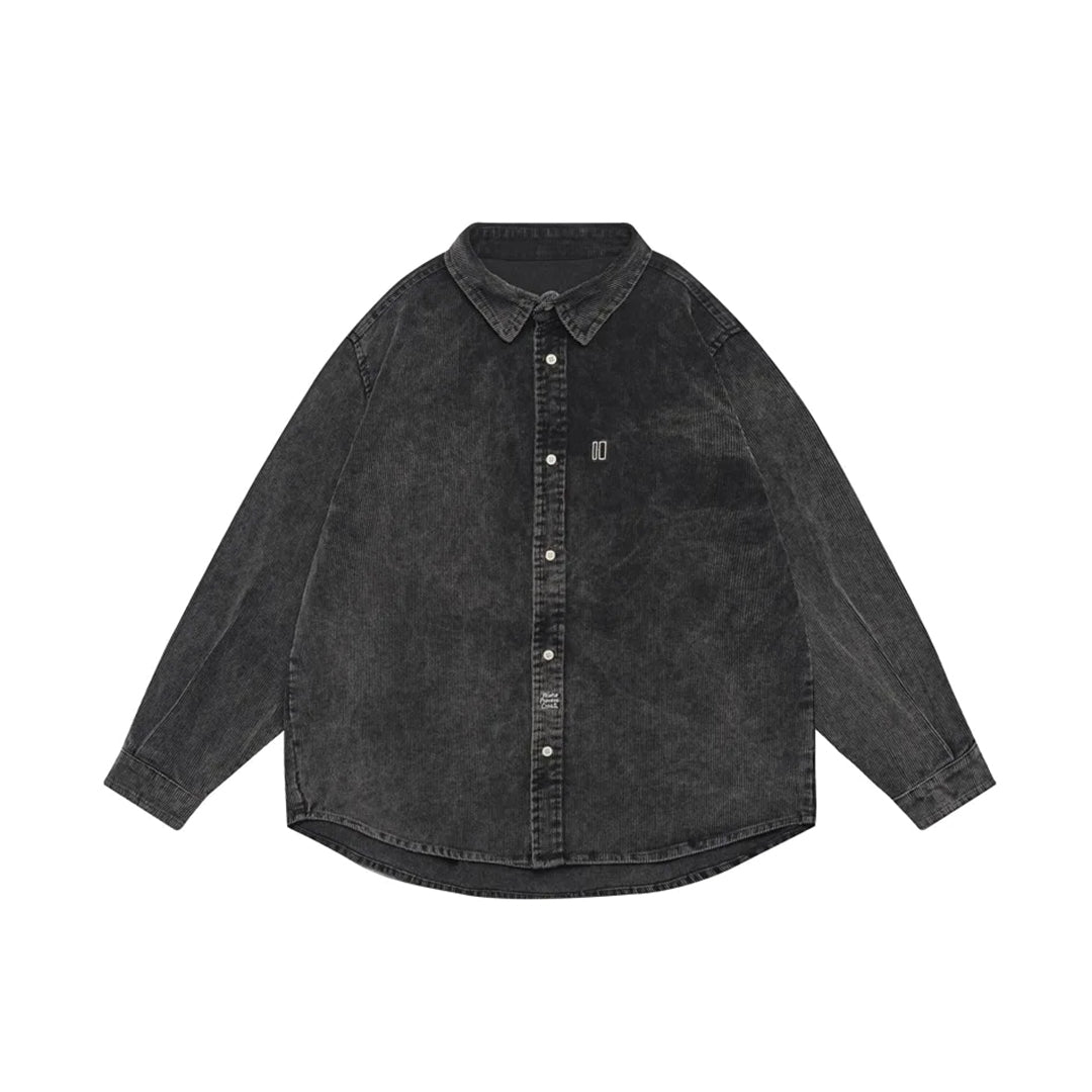 Archive Chemise Velours Côtelé Boutonnée Col Chemise Coupe Décontractée En Coton Chic