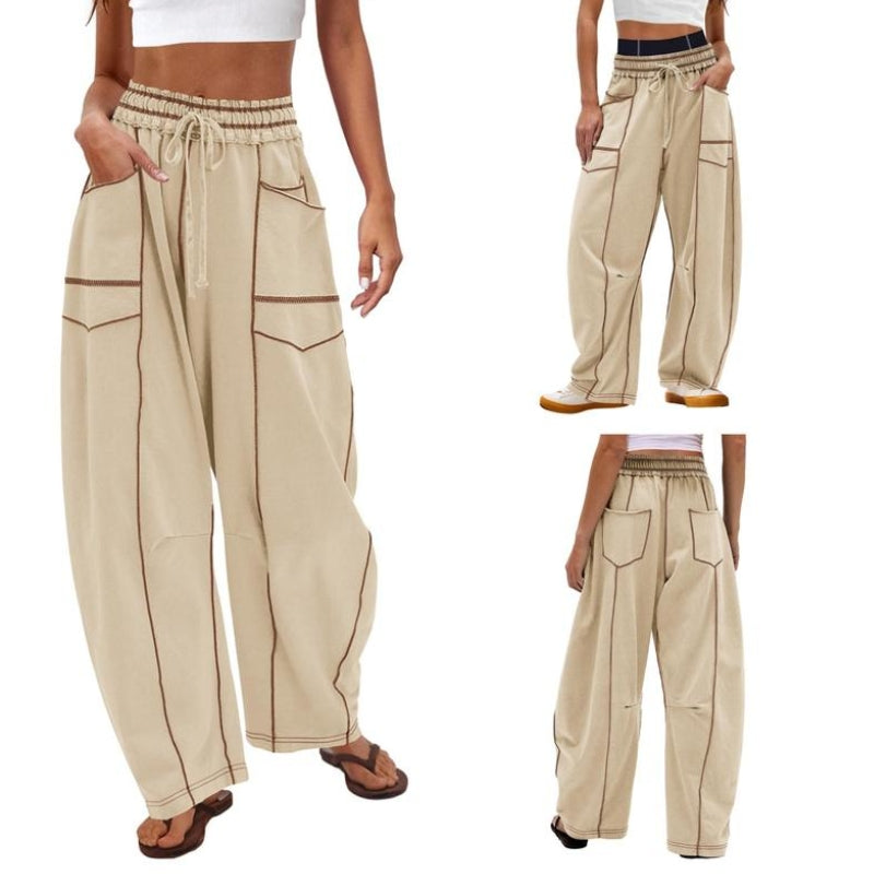 Vera Côte Pantalon Jogger Barrel Haute Taille Confort Respirant pour Détente en Ville et Voyage
