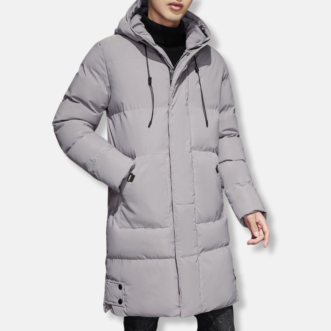 Manteau Homme Matelassé À Capuche Longueur Mi Cuisses Pour Hiver Chaleur Et Style Quotidien Toutes Saisons Amawinc