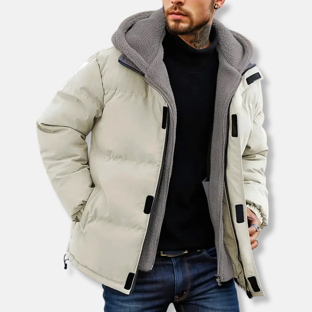 Nordisk Flair Doudoune Homme Matelassée Capuche Doublure Polaire Résistante À L Eau Coupe Regular