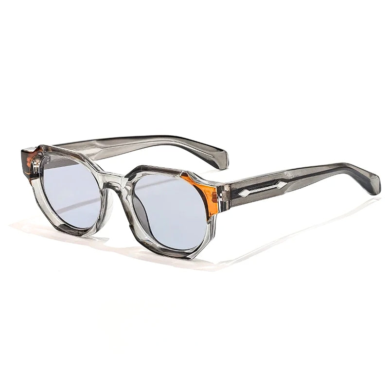 Lunettes de Soleil Carrées Vincent Rétro UV400 Cadre Acétate Épais et Sculpté Unique