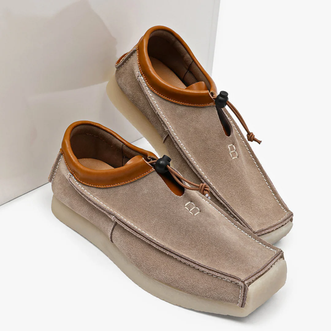 Mocassins Knox En Daim Véritable Et Cuir Avec Bout Carré Et Semelle Rembourrée Pour Un Confort Tout Au Long De La Journée