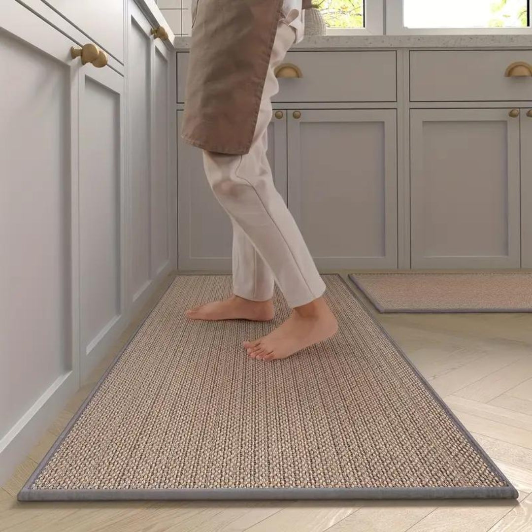Tapis De Cuisine Tissé Contemporain Avec Dessous Antidérapant Pour Cuisinier Moderne