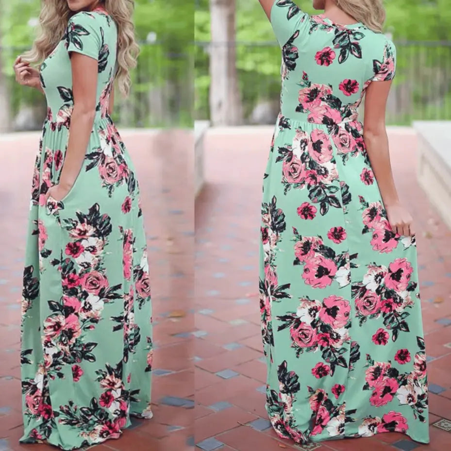 Robe Maxi Florale Ramonda Amawinc En Coton Polyester Pour Élégance Quotidienne Et Occasions Spéciales