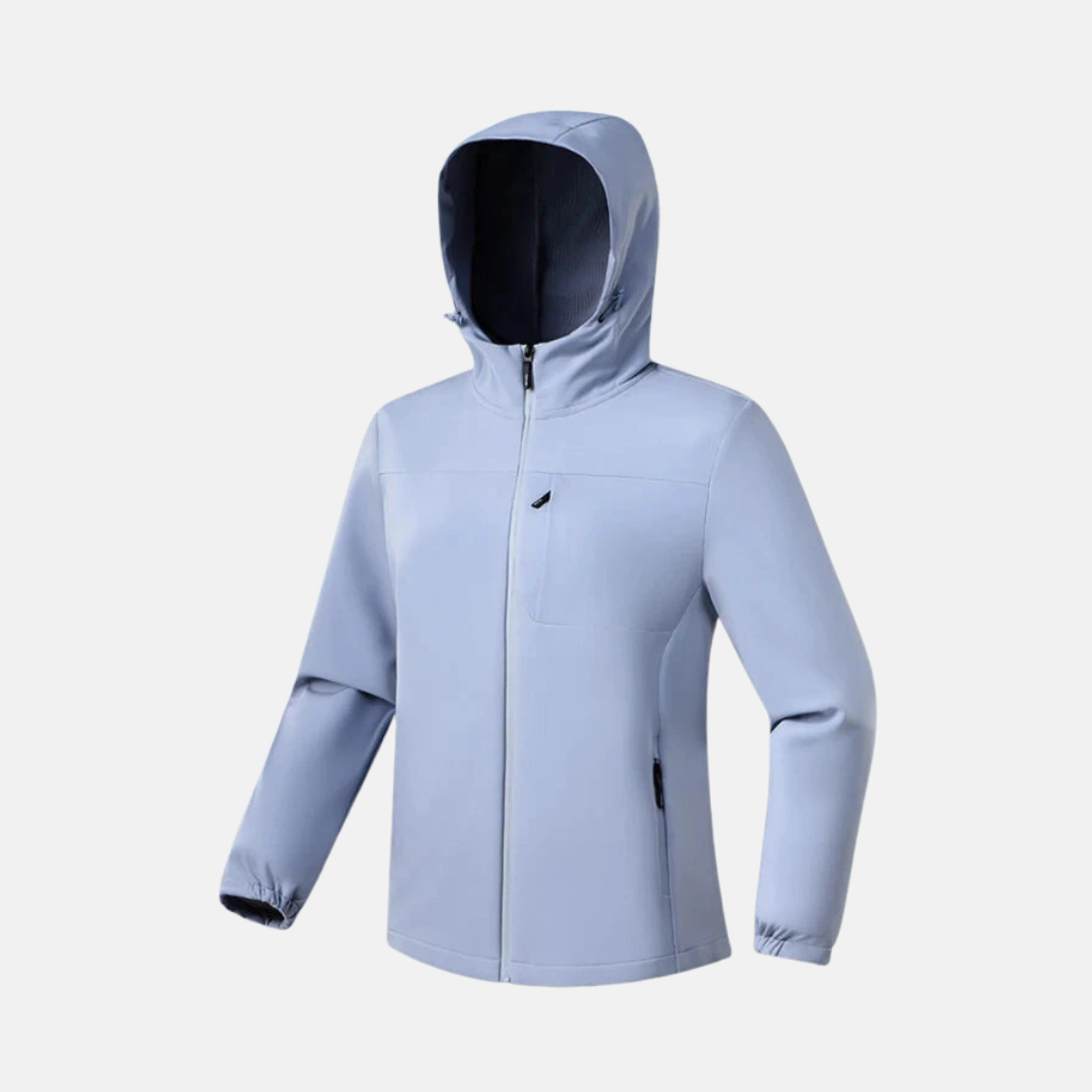 Veste Softshell Femme Stretch À Capuche Coupe Regular Poignets Élastiques Pour Activité Quotidienne Et Plein Air
