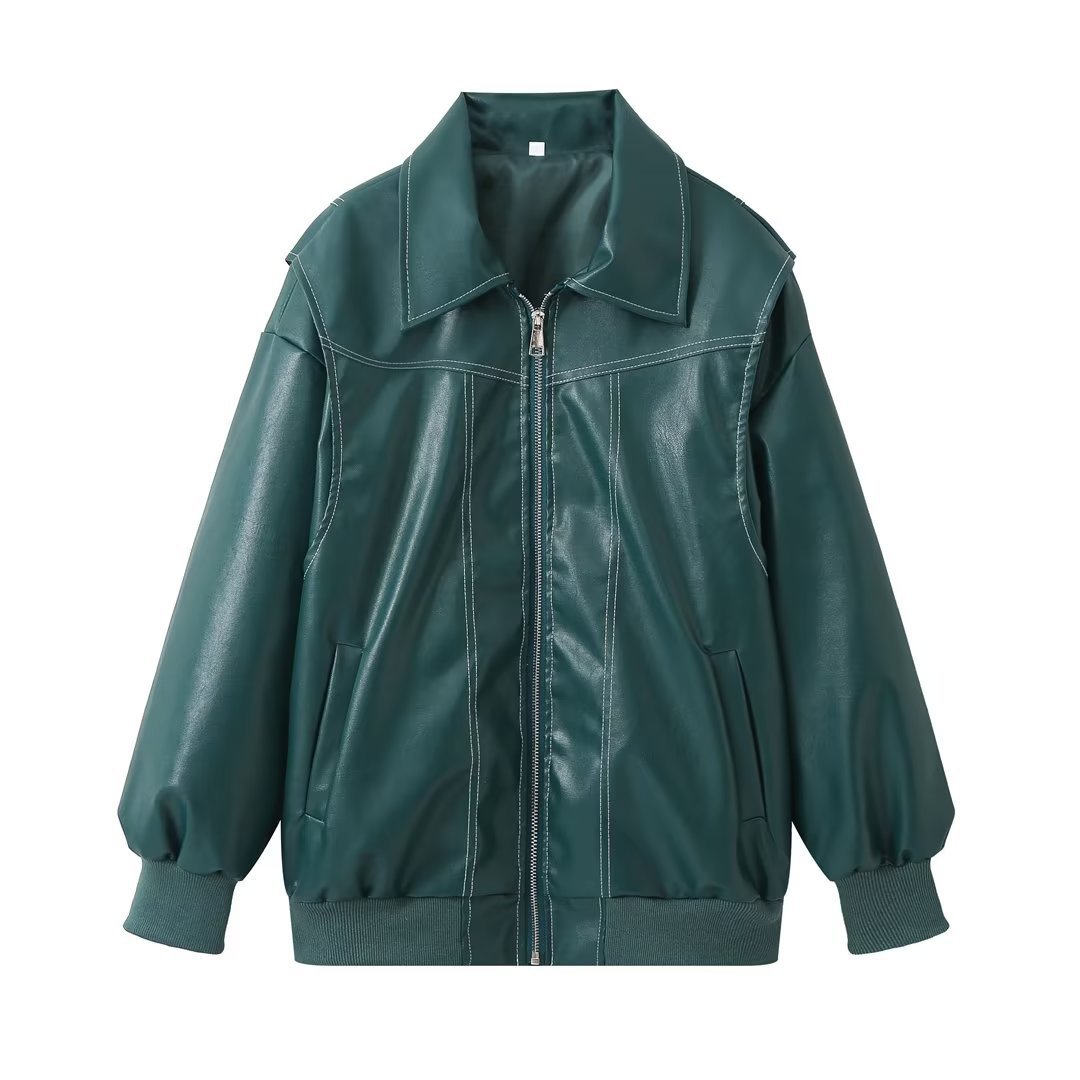 Veste Moto Femme En Simili Cuir Premium Amawinc Zippée Oversize Confort Moderne Chic Urbaine