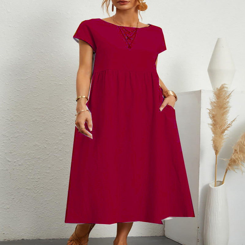 Baumwoll-Leinen Kleid von Fudus, ärmellos, mit Taschen