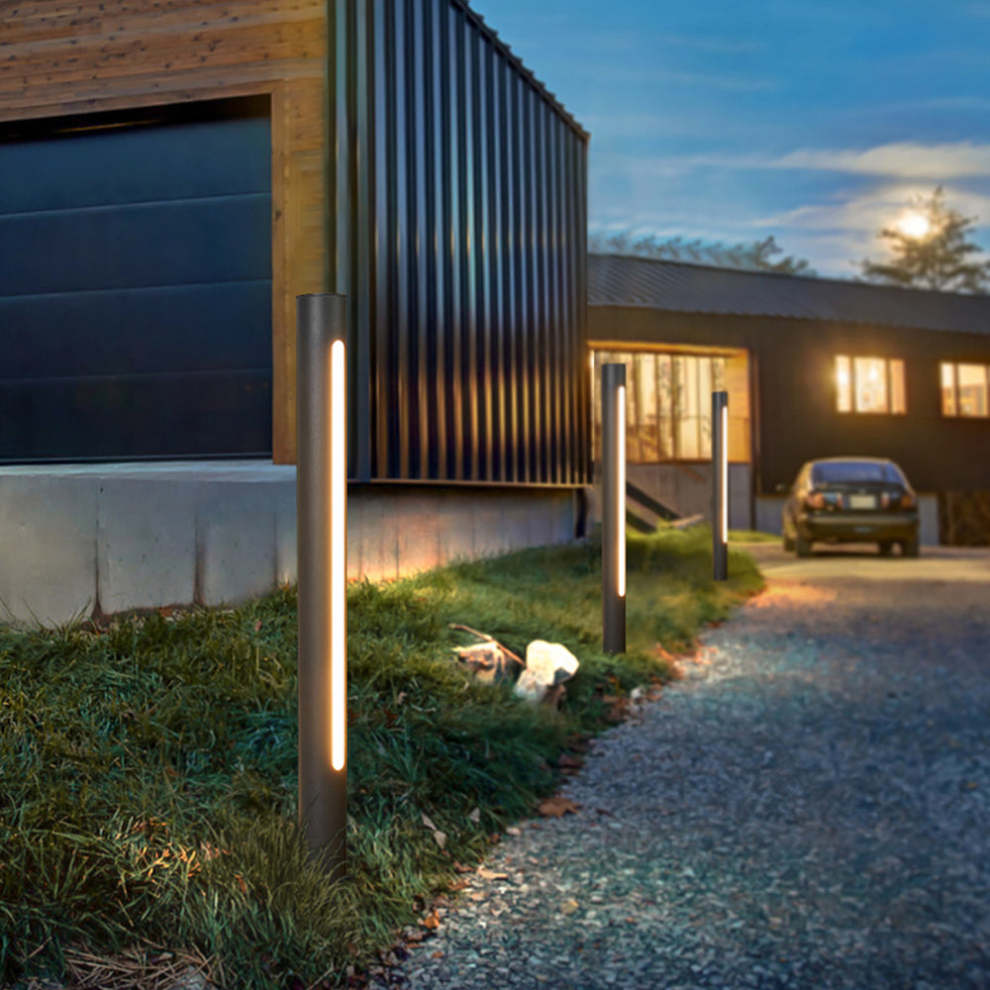 Moderne LED-Außenleuchte aus Metall und Acryl