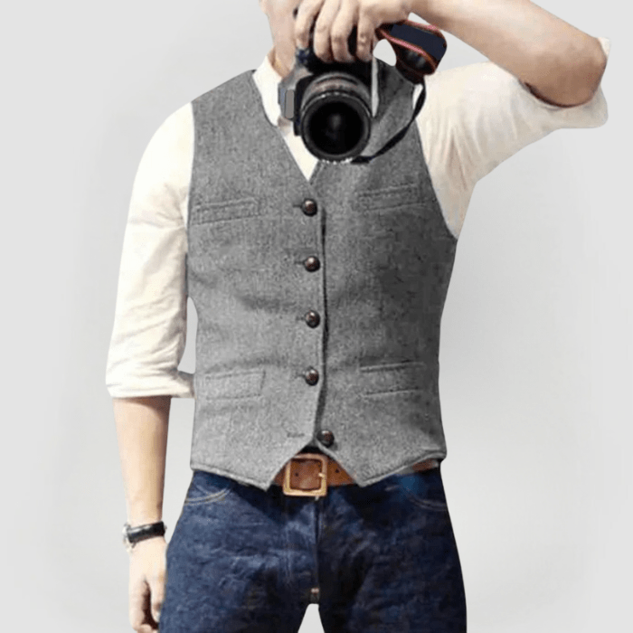 Edle Reiner Weste mit Knopfleiste