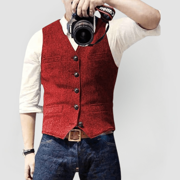 Edle Reiner Weste mit Knopfleiste