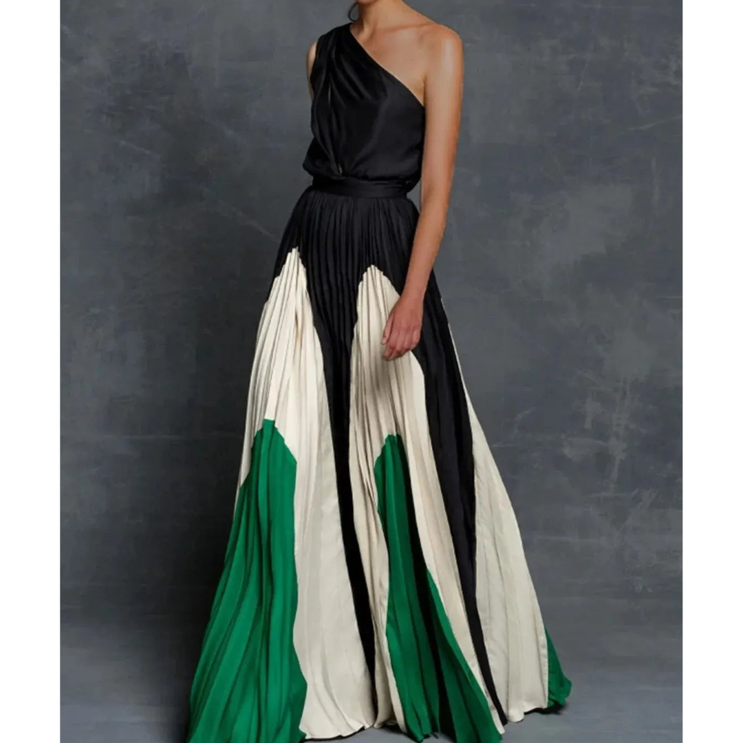 Bella Robe Longue Artistique À Une Épaule Pour Femmes Gala Réceptions Élégance Contemporaine