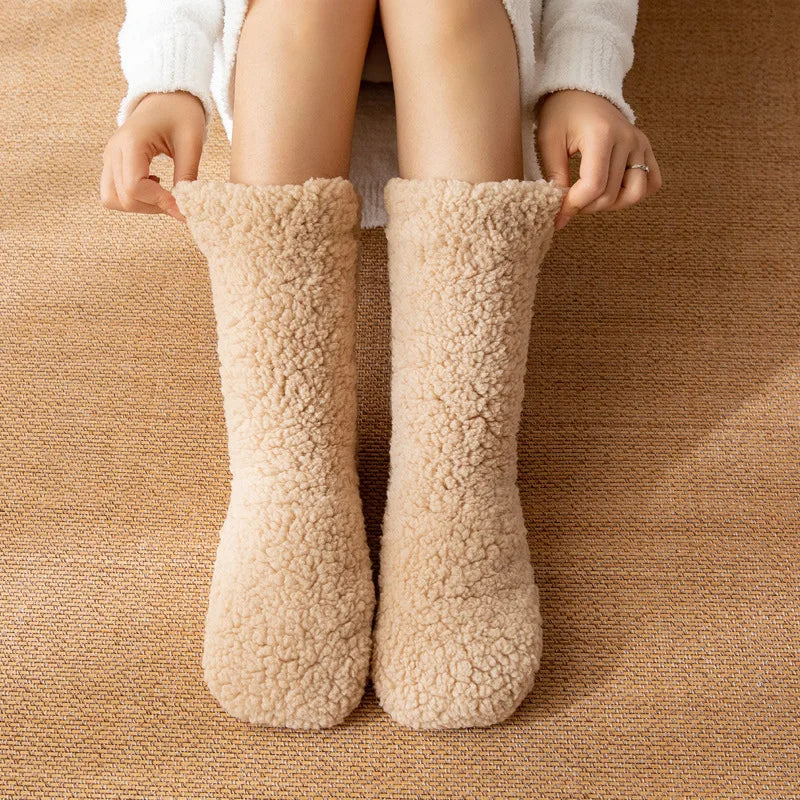 Isabella Plush Chaussettes Chausssons Décontractés Mi Mollet Doux Intérieur En Peluche Pour Confort À Domicile