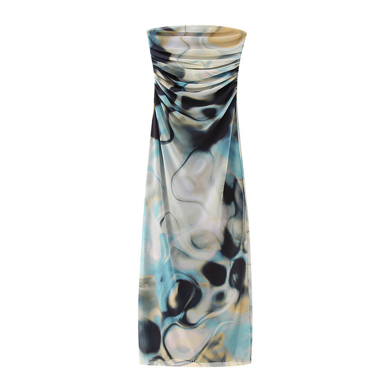 Fudus bedrucktes Tube-Top-Kleid