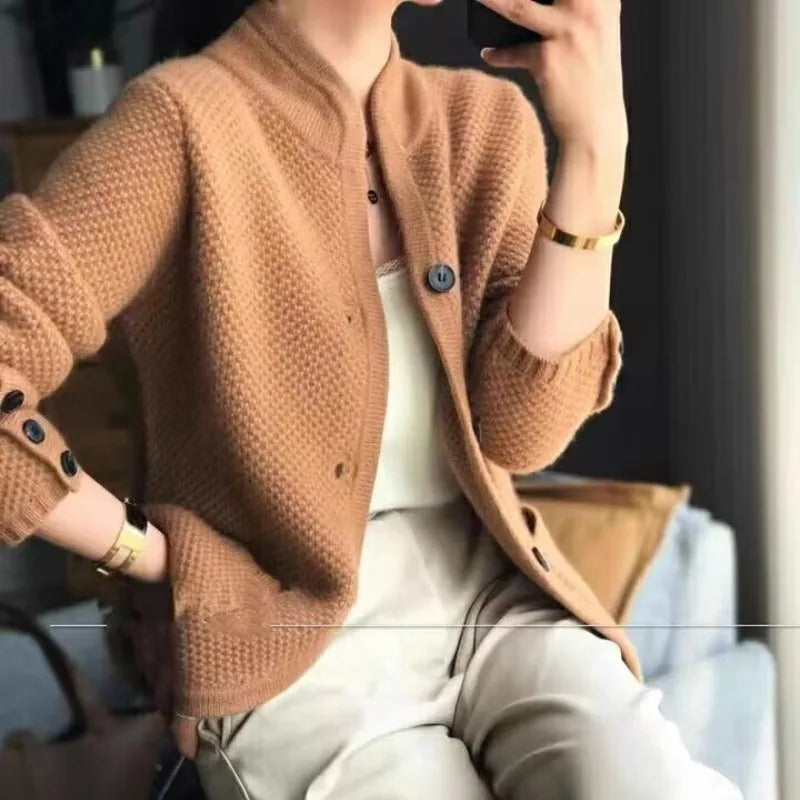 Gabrielle Cardigan Douillet En Maille Avec Poches Ouvertes Boutons Pour Femmes Chic Confortable