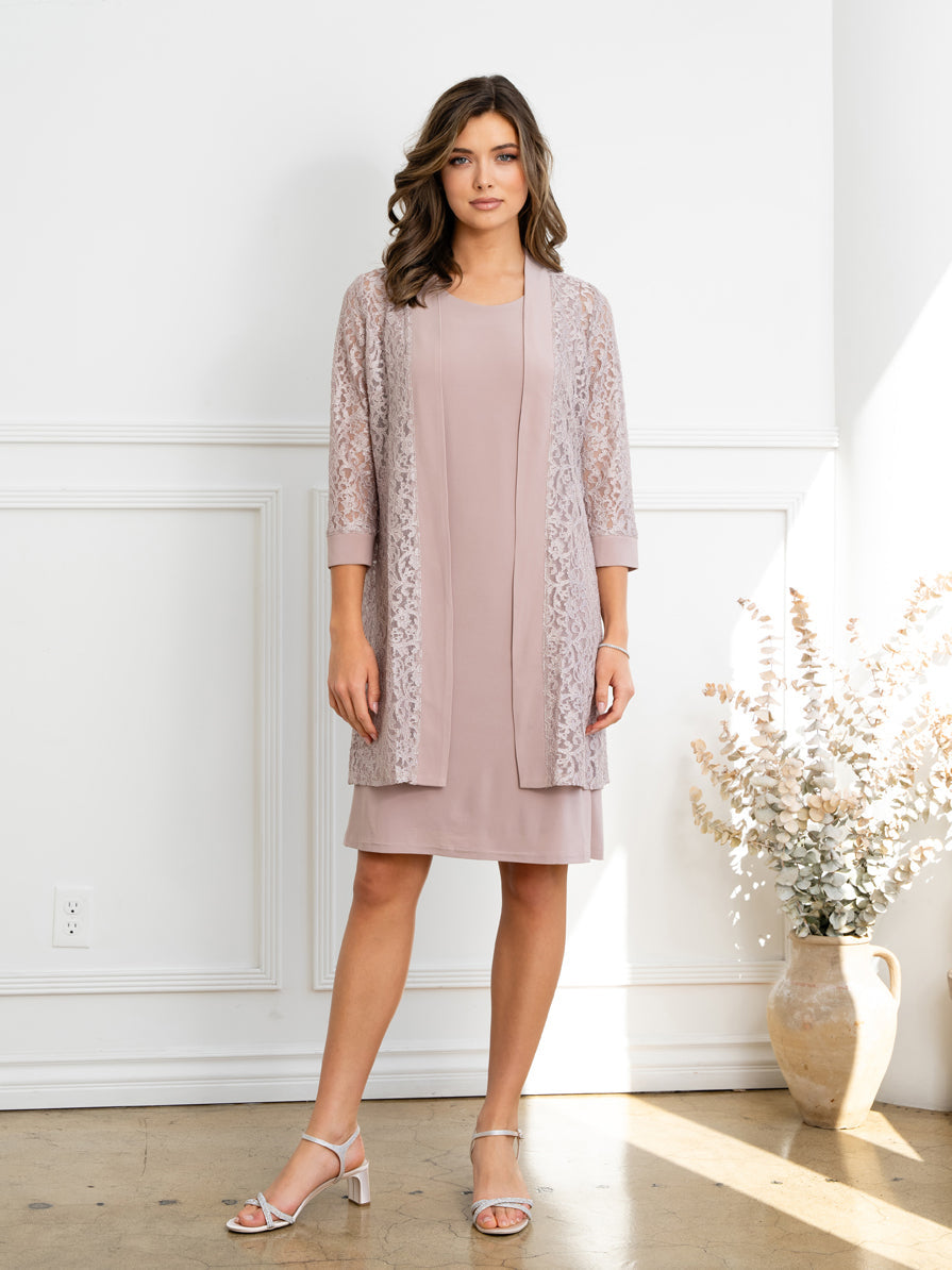 Eva Fashion EV3505 Robe Deux Pièces Pour Mère De La Mariée Avec Veste En Dentelle Élégante Et Confortable