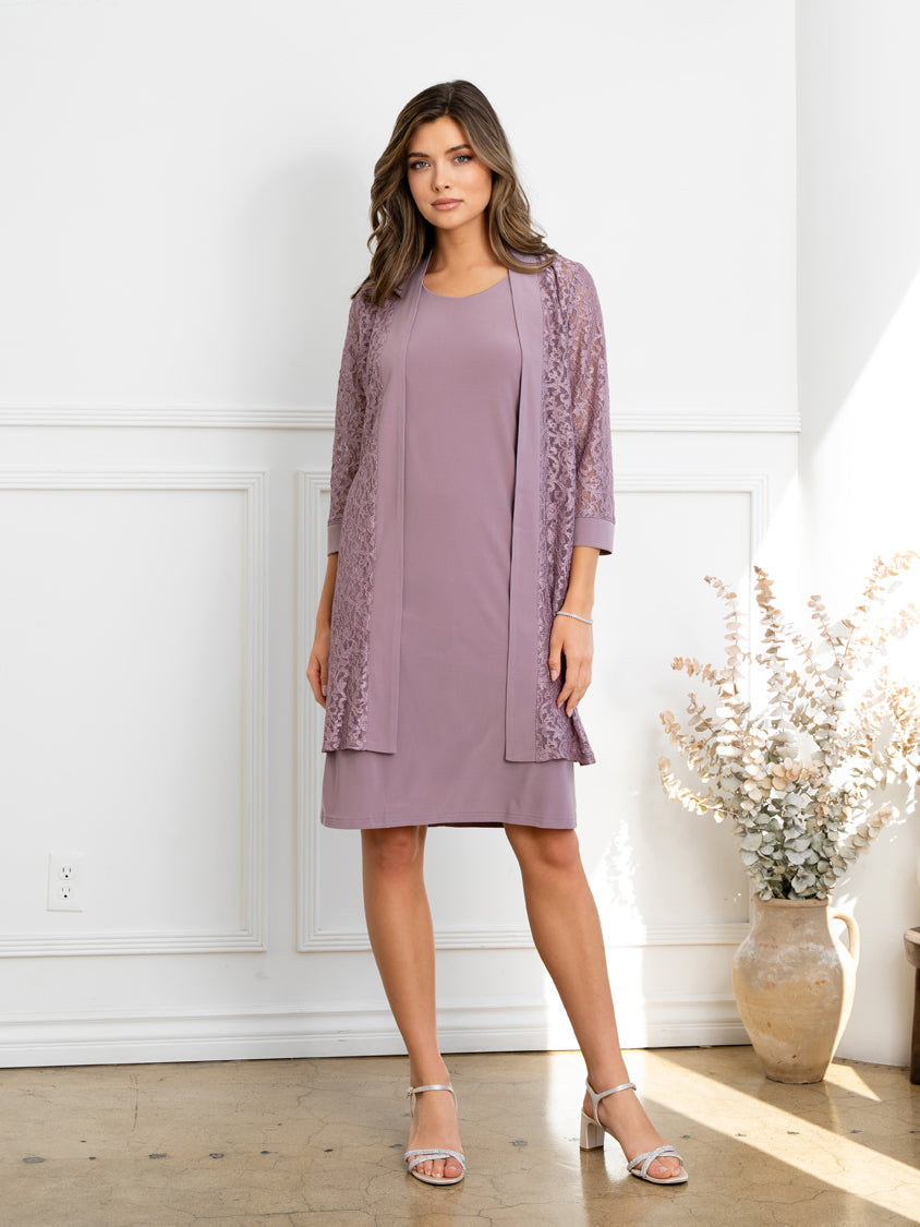 Eva Fashion EV3505 Robe Deux Pièces Pour Mère De La Mariée Avec Veste En Dentelle Élégante Et Confortable