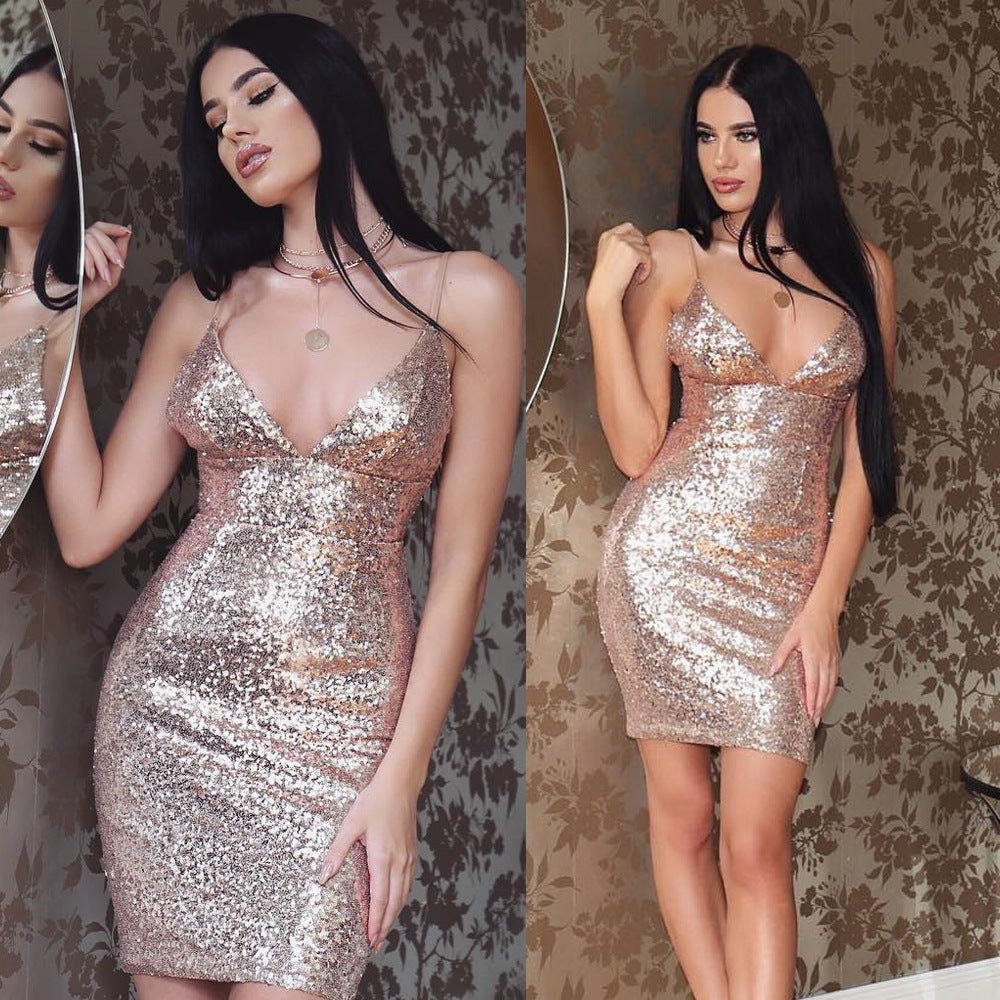 Fudus: Glitzerndes Kleid mit Trägern