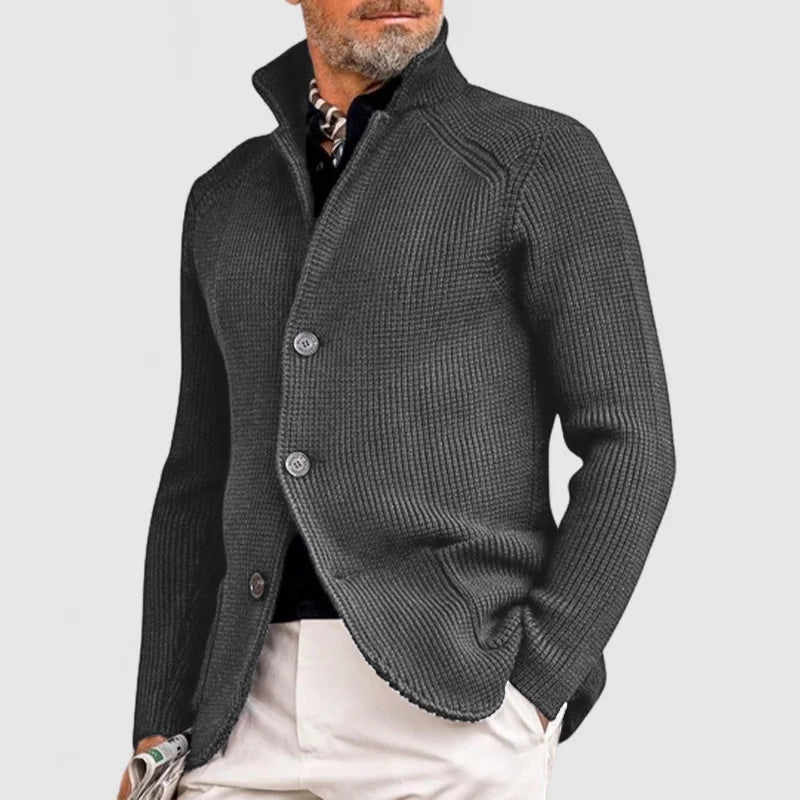 Cardigan En Maille Bleu Marine Pour Homme Amawinc À Boutons Confort Chaleur Et Style Nordique