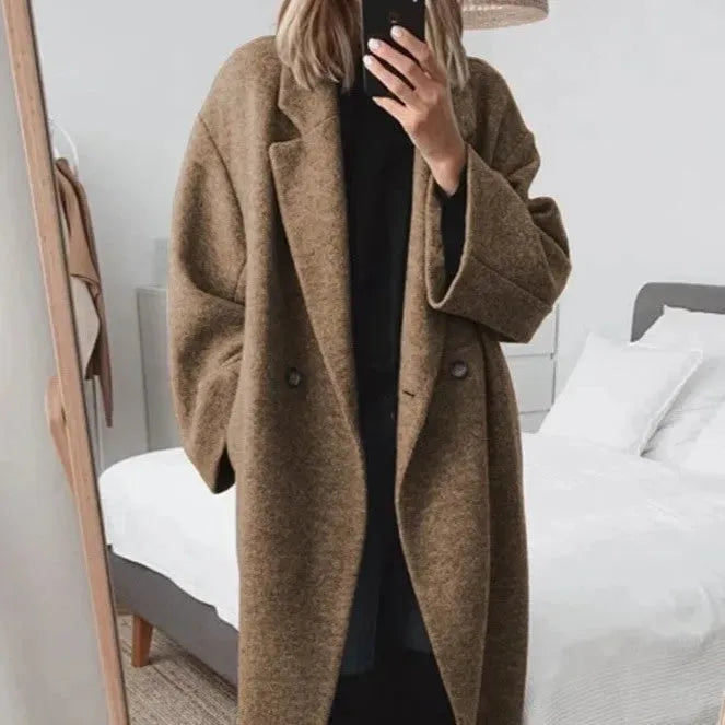 Manteau Violet Oversize Boutonné Élégant Pour Femme Amawinc Polyvalent Idéal Pour Tenues Décontractées Ou Semi Formelles