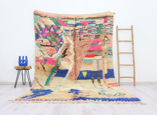Afella Moroccan Rug 6'6" x 10'1" - Amawinc