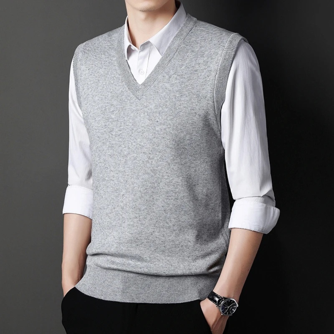 Gilet En Maille Harrison Couleur Unie Confortable Respirant Léger Parfait Pour Superposer Sur Des Chemises