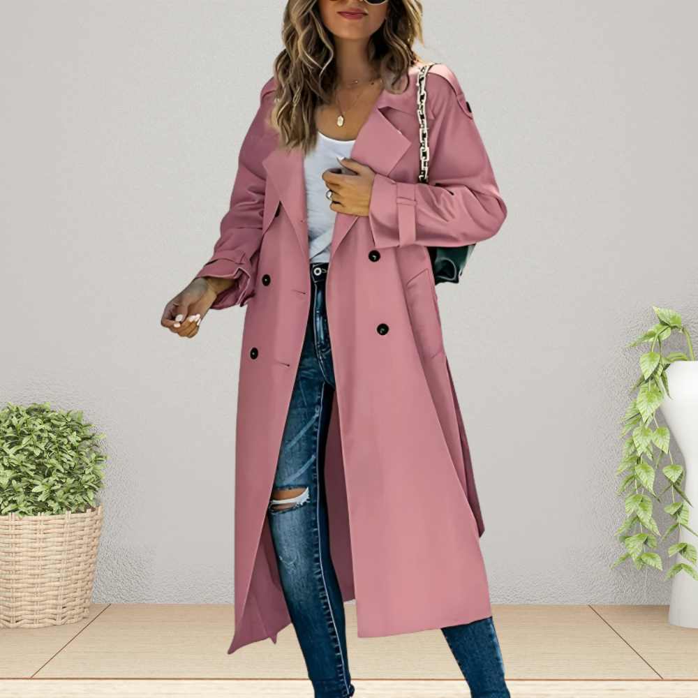 Trench Long Pour Femme À Double Boutonnage Charlie Par Amawinc Élégance Intemporelle