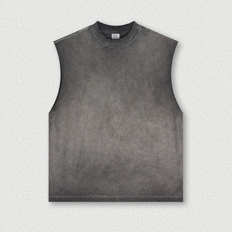 Talwyn Débardeur Sans Manches En Coton 250 Gsm Avec Effet Acid Wash Rétro Coupe Décontractée Pour Sport Et Casual