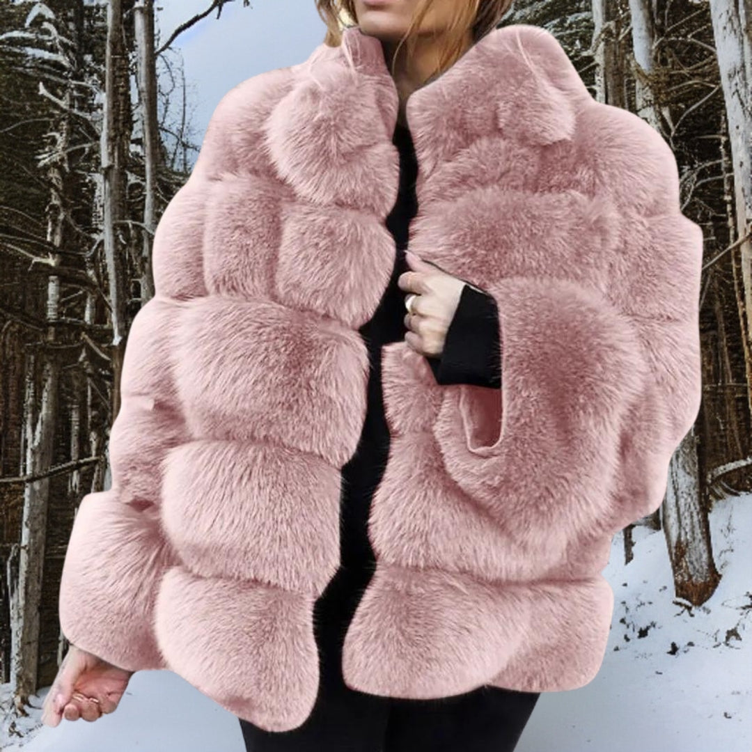 Veste Femme En Fourrure Synthétique Mi Longue Matelassée Volumineuse Design Couture Pour Automne Et Hiver