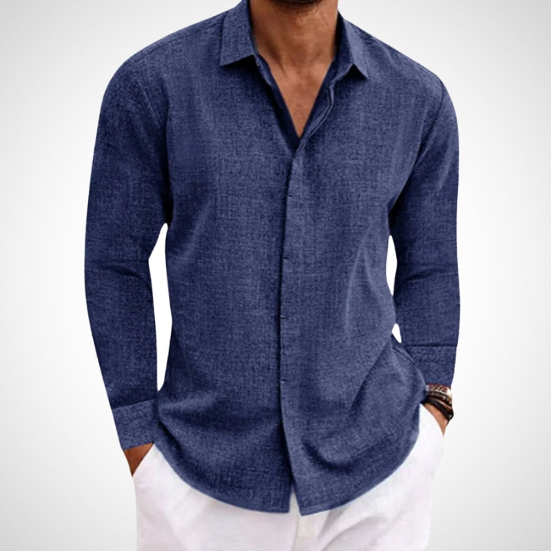 Chemise En Lin Fraten Unisexe Confort Léger Manches Longues Finition Propre Et Sobre Pour Style Décontracté Respirant