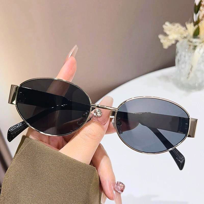 Rhyse Shades Lunettes De Soleil À Monture Métal Et Verres Ovales Protection Solaire Totale Design Polyvalent Et Durable